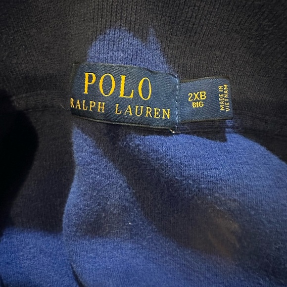 POLO RALPH LAUREN XXL Bright Cobalt Blue Mesh Knit 1/4 Quarter Zip R $138 - Picture 3 of 6